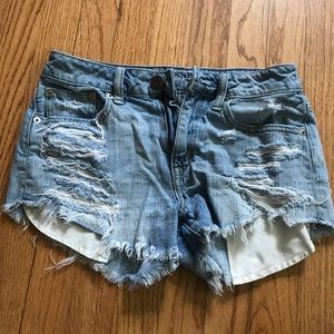 AEO Light-Wash Hi-Rise Festival Short Shorts